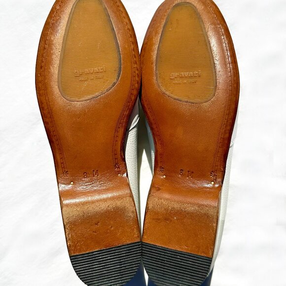 Gravati Women’s Leather Loafers – White/Navy Cap Toe – Size 8M – Made in Italy - Picture 4 of 10